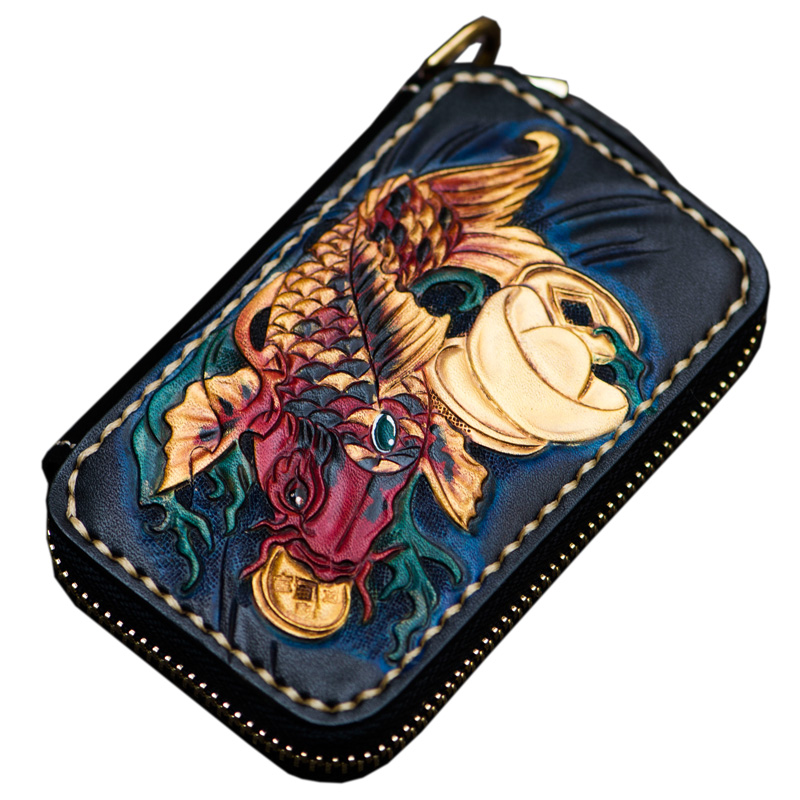 Vertical Section Mini Purse Women Men Zipper Brave Troops Wallet Ladies Genuine Leather Keys Bag Purses Carteira Wallets