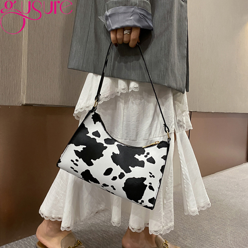 Gusure Fashion Leopard Pattern Shoulder Women Bag Hand Bag Personality Wild Pu Leather Designer Purses and Handbags
