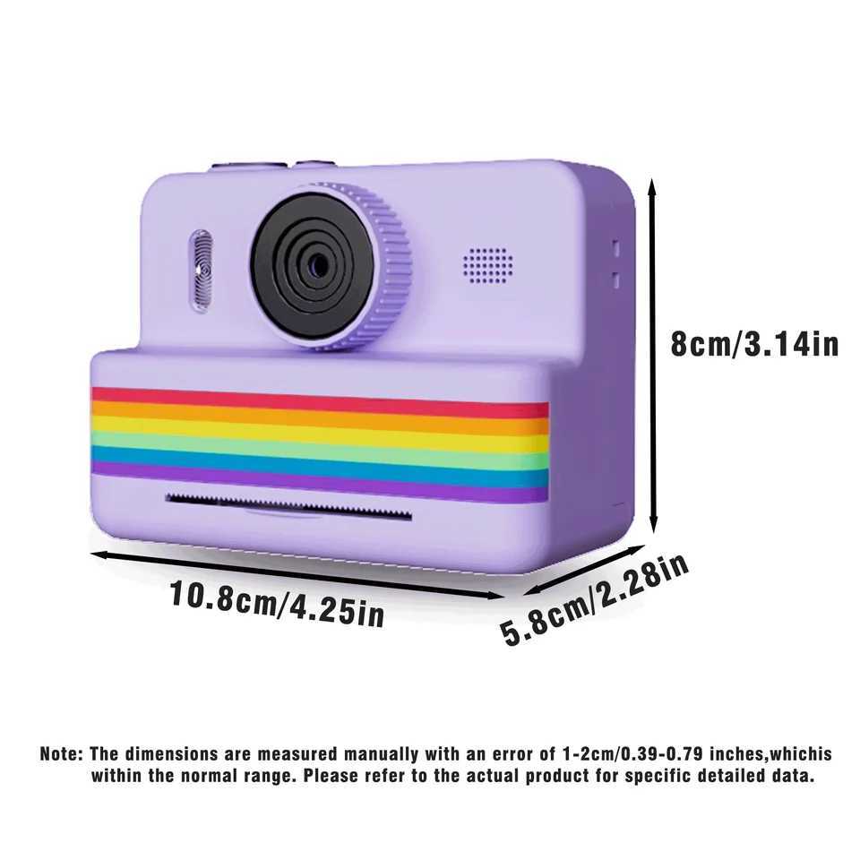 2.8 Inch Large Screen Instant Print Camera HD Digital Video Camera for Kids Outdoor Zero Ink Portable Print Toy Camera Y240801