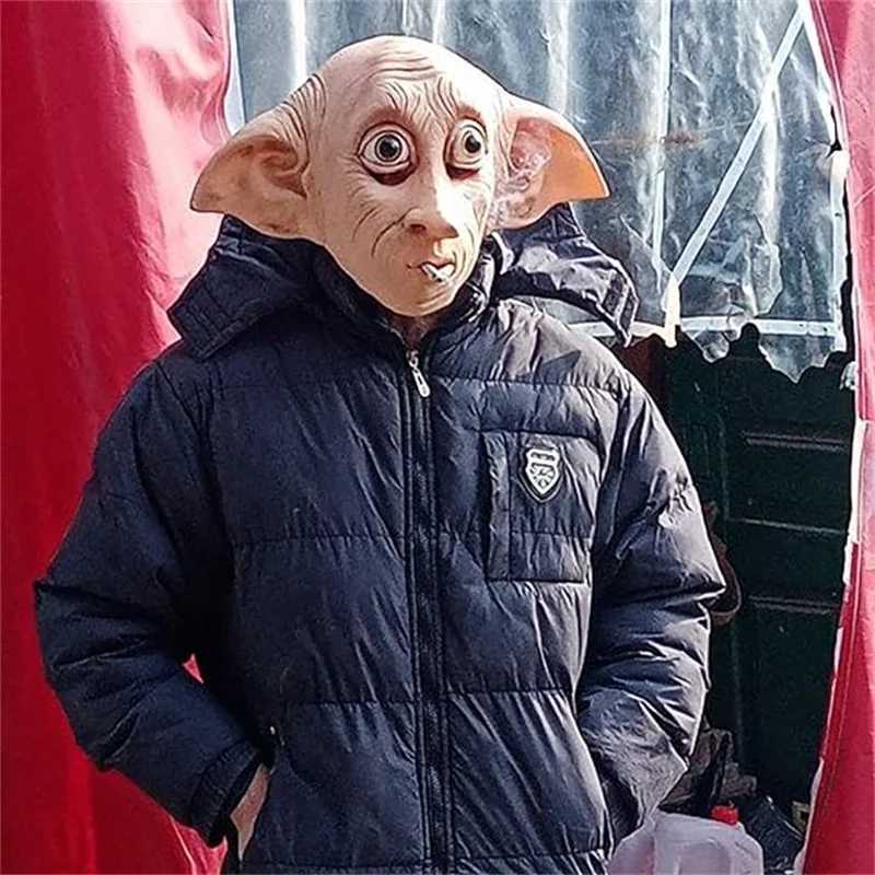 Latex Elf Ears Full Head Cover Dobby Voldemort Mask Cosplay Costume Props Headwear Funny Elfin AccessoryXJ240802