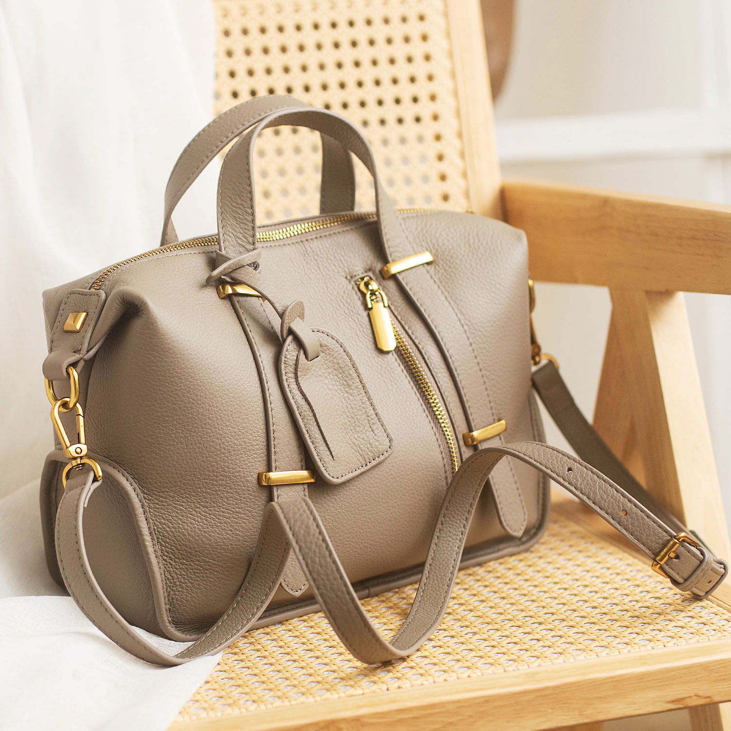 Luxury Winter Dark Red Green Pillow Tote Large Natural Cow Leather Women's Handbag Fashion All-match Quality Ladies Shoulder Bag