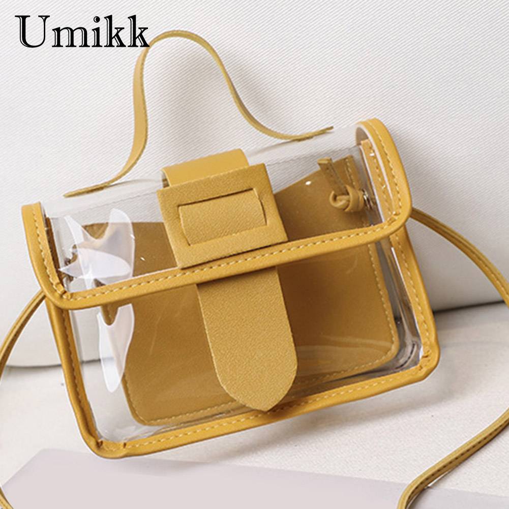 Women Jelly Small Shoulder Bag PVC Transparent Ladies Crossbody Messenger Fashion Personality Bags Big Buckle Flip Cover Handbag