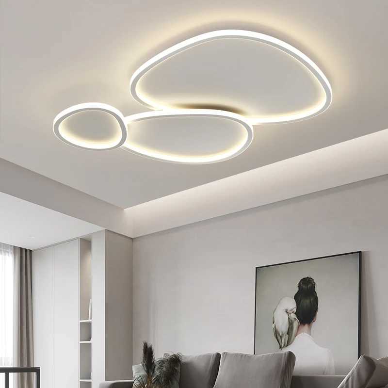Smart Living Room Chandeliers 2024 New Simple Modern Atmosphere Lamp Whole House Lighting Package Cobblestone Led Ceiling Lights Y240802