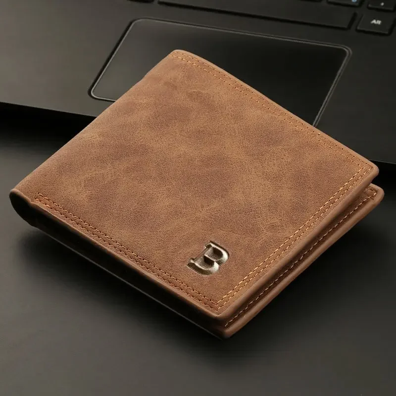 Wallet for Men with Zipper Coin Pocket Holder Soft PU Leather Wallet High Quality Minimalist Short Card Holder Business Wallets
