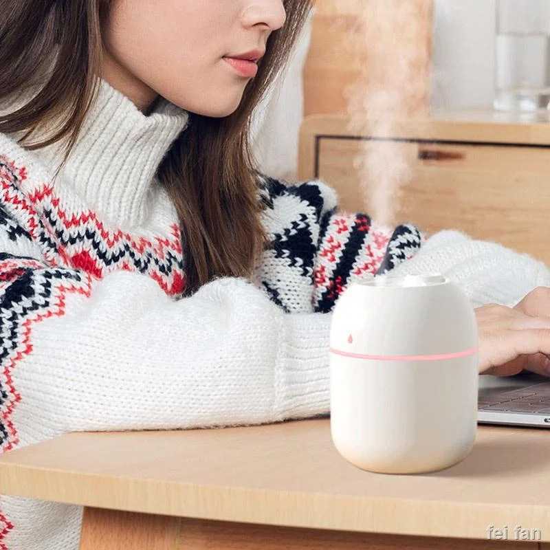 220ML Air Humidifier Ultrasonic Mini Car Aroma Diffuser Portable USB Essential Oils Purifiers LED Lamp Home Fragrance Products Y240806