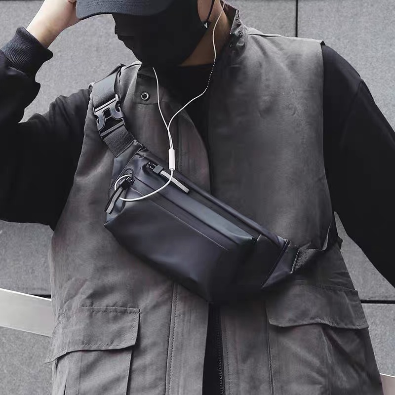 Fashionable waist bag men's chest bag single shoulder crossbody waterproof cycling sports street trend small backpack casual