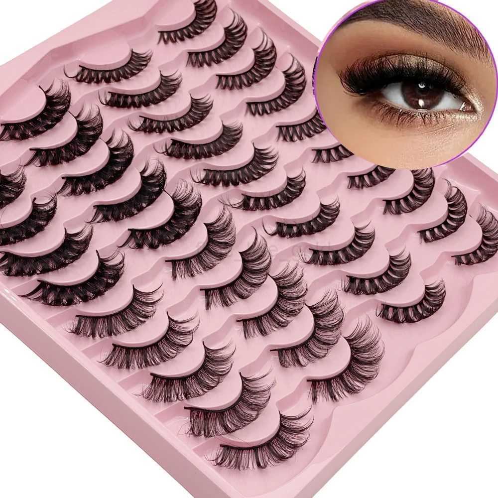 20 pairs of black false eyelashes exaggerated thick eyelashes fluffy artificial eyelashes for cat eyes used for daily and party makeup W240803
