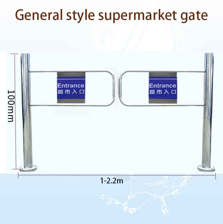 Supermarket entrance one-way door stainless steel in and out of the mouth only into the swing gate prohibited