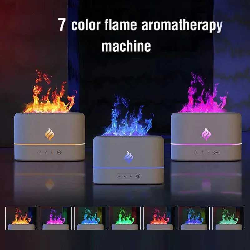 Portable Cool Mist Usb Led change color 7 colors fire flame room humidifier Aroma Essential Oil Diffuser h2o air humidifier Y240806