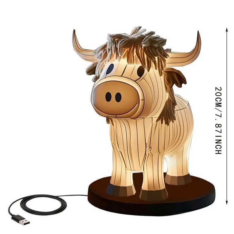 Cow Bedside Lamp 3D Cow Lamps For Bedrooms Cow Light Nightstand Lamp Table Lamp For Bedroom Western Lamps For Living Room DeskKL240731