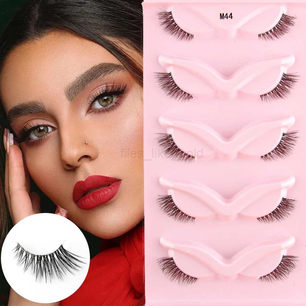 Half Eyelash 5/10/20 Double Cat Eye False Eyelash 3D Soft Mink Eyelash Natural Eyelash Extension False Eyelash Makeup Maquillaje W240803