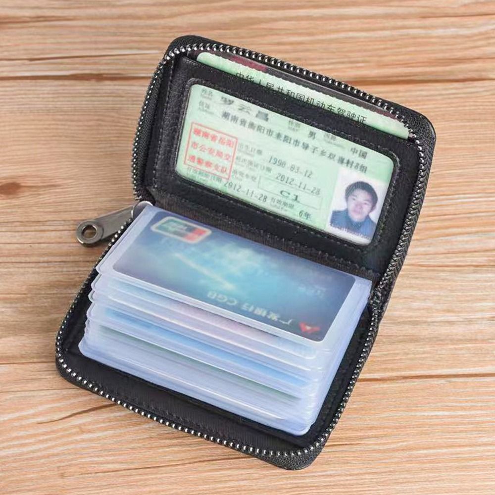 PU Business Bank Credit Bus ID Card Holder Cover Coin Pouch 20 Detents Cards Holders Anti Demagnetization Wallets Bag Organizer