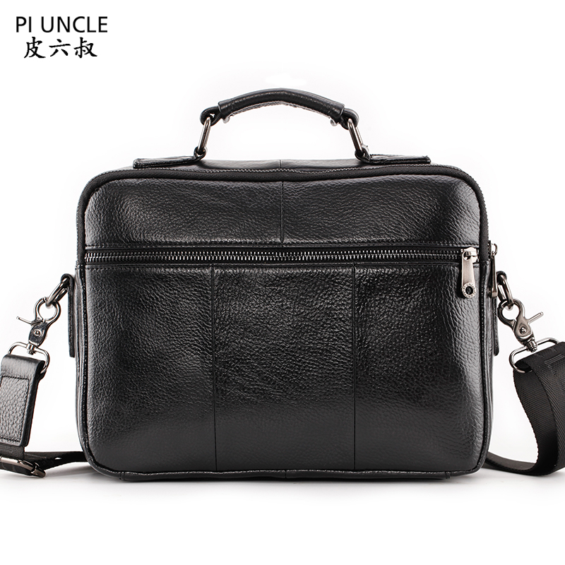 Men's Cowhide Leather Briefcase Mens Genuine Leather Handbags Crossbody Bags High Quality Luxury Business Messenger Bags Laptop
