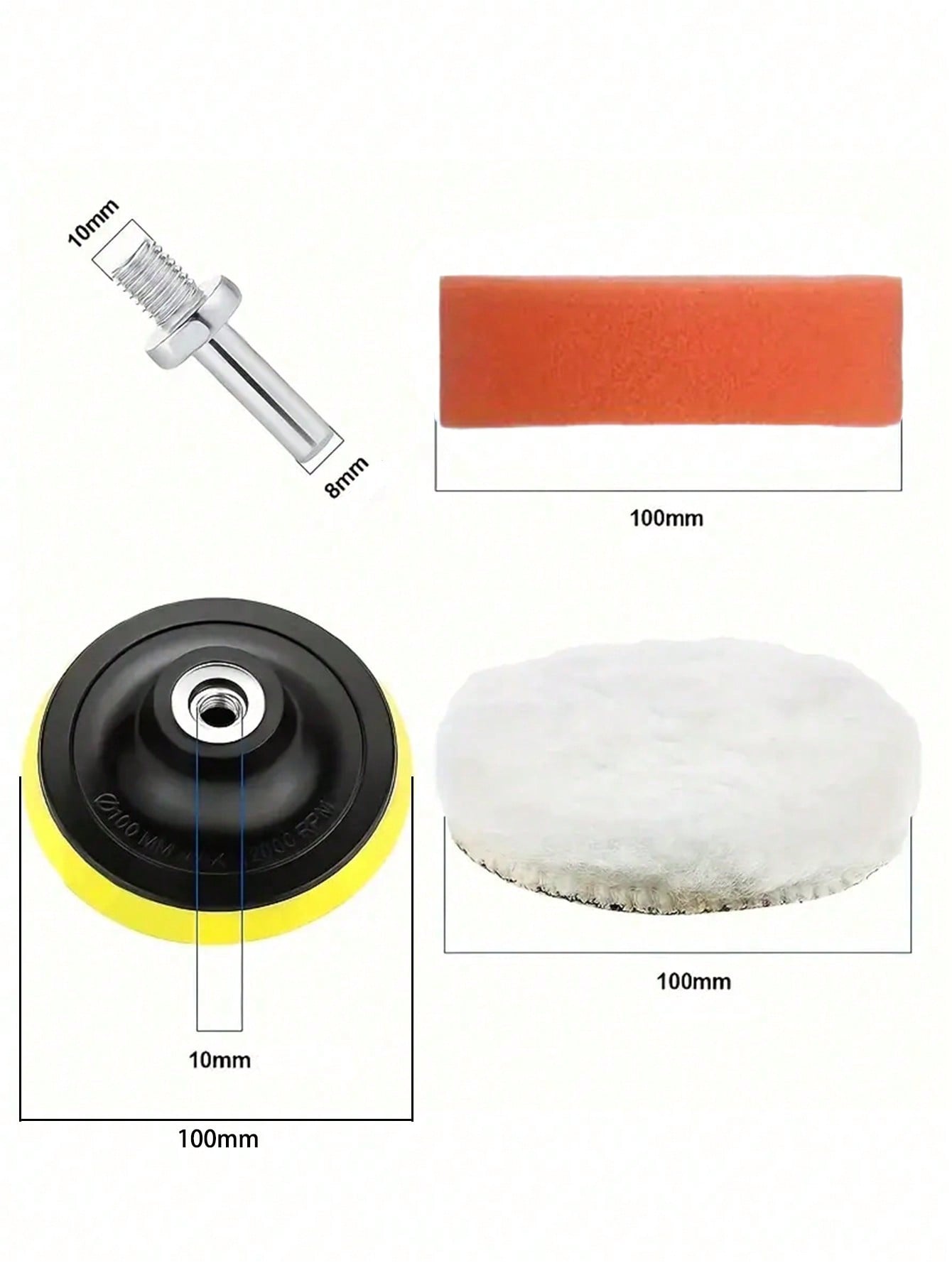 Polishing Sponge disc 4-inch 11-piece waxing disc Polishing pad Sponge polishing disc