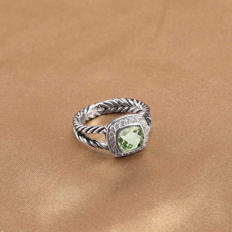 Jade Angel Copper Minimalist Ring 7mm Artificial Geometry Black Agate Zircon Fashion Design Womens Engagement Ring David Jewelry W240802