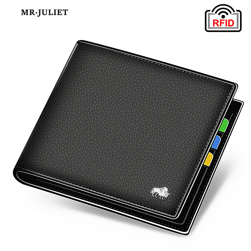MR.JULIET Men's Wallet Long Short Leather Youth Leather Fashion Multi-Card Horizontal Wallet Card Holder
