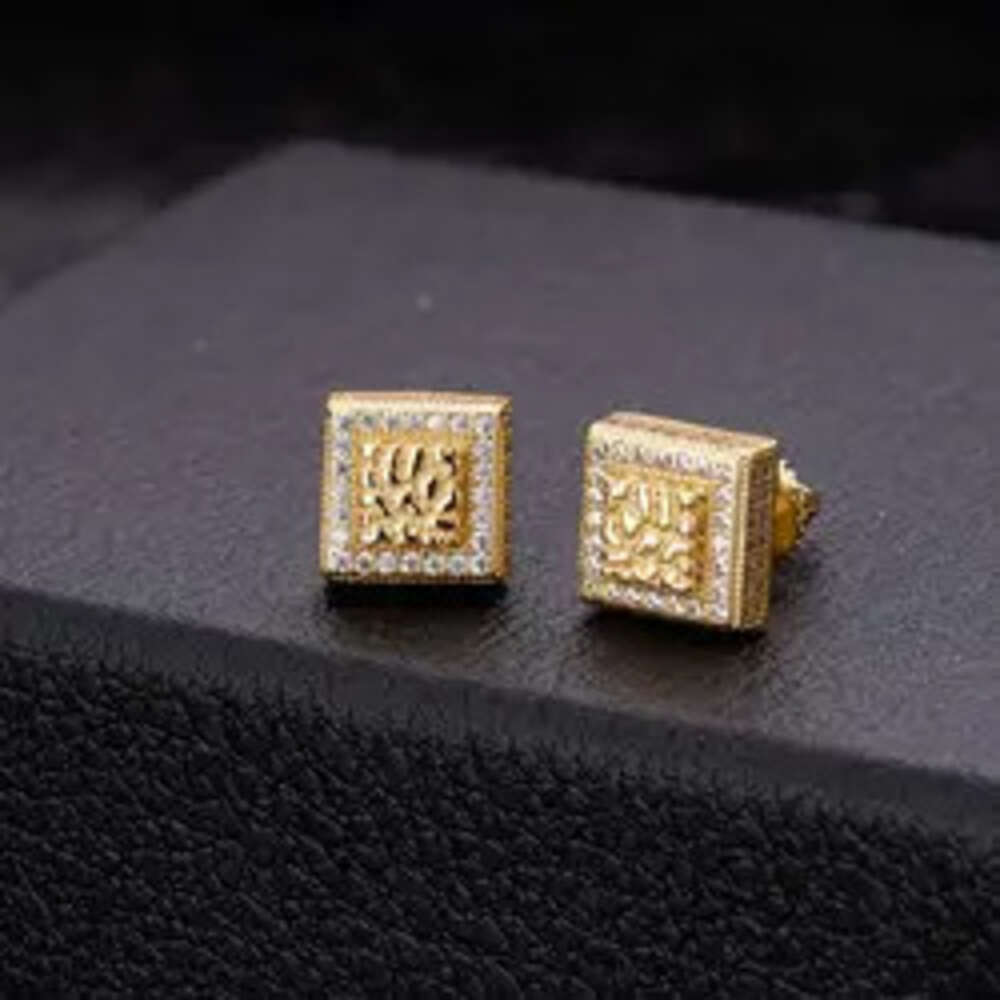 2023 fashion top quality earrings for man 10k gold plated sier needle VVS moissanite Real Gold Earrings