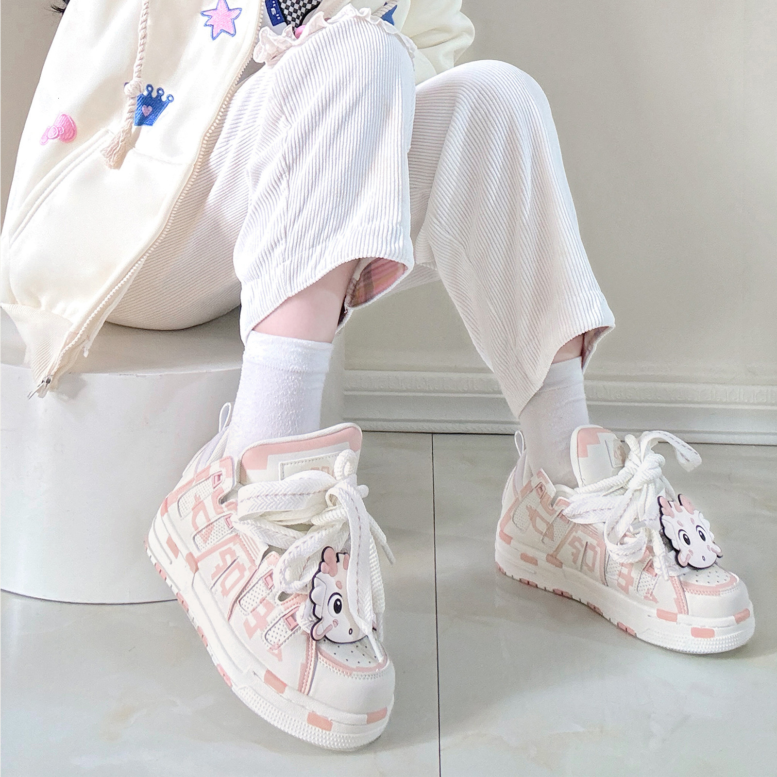 Ddmysports Little Cute Dragon Series Board Women S Trendy Shoes Street Bread Outdoor