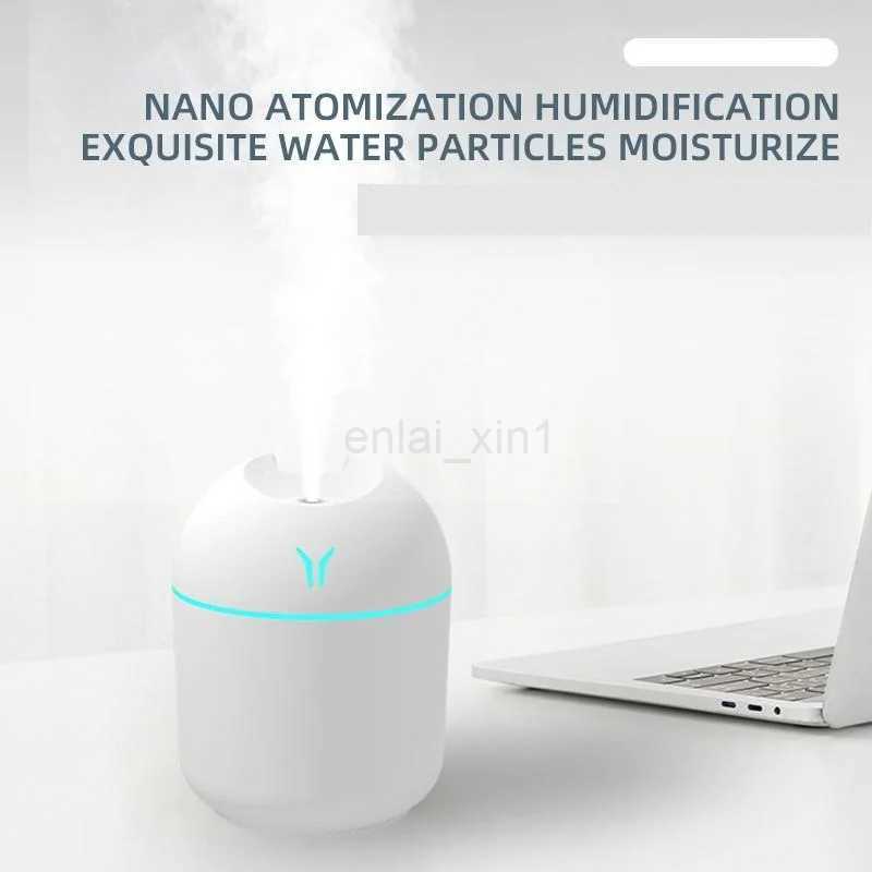 USB Mini Air Humidifier Aroma Essential Oil Diffuser For Home Car Ultrasonic Mute Mist Maker Diffuser with LED Color Lamp Y240806