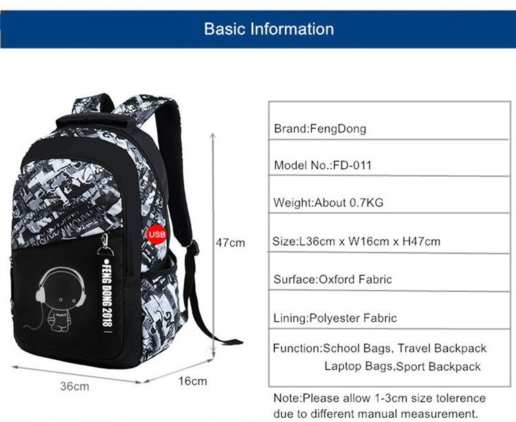 Luminous school bags waterproof large backpack for teenagers bagpack glowing school backpack for boy student chest bag set