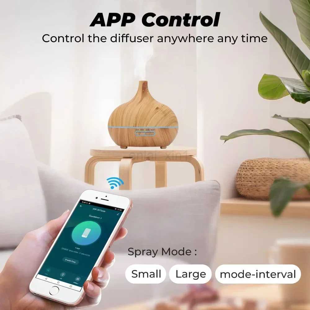 WiFi Smart 550ML Electric Aroma Diffuser Essential Oil Diffuser Air Humidifier Ultrasonic Remote Control Mist Maker Home Y240806