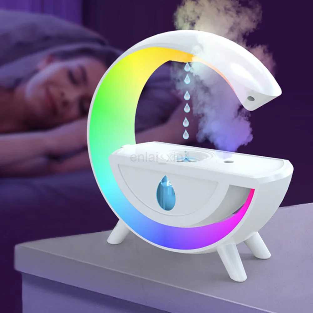 Anti-gravity Air Humidifier Diffuser Creative Aromatherapy Water Droplet RGB Table Lamp Night Light for Office Bedroom Y240803