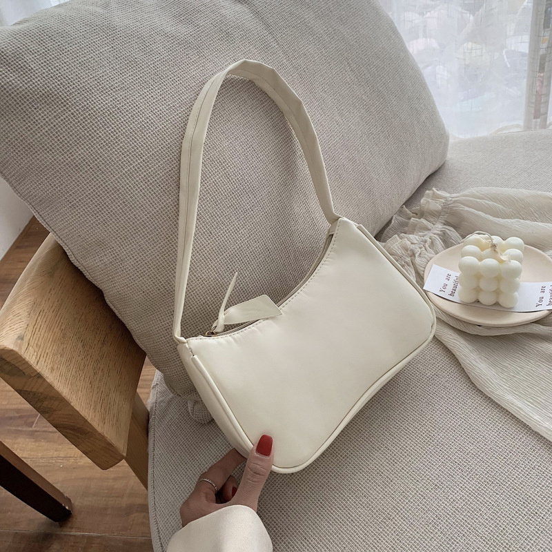 Fashion Women Black Underarm Bag Retro Solid Color Ladies PU Leather Handbags Design Luxury Bag Girls Small Female Shoulder Bags