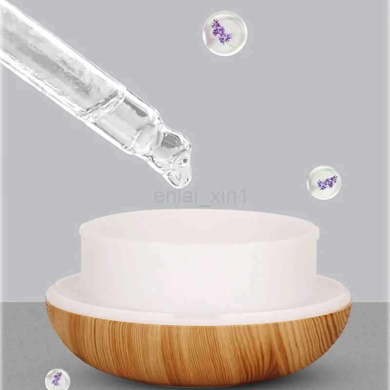 350ML Aromatherapy Essential Oil Diffuser Wood Grain Remote Control Ultrasonic Air Humidifier Cool with 7 Color LED Light Y240806