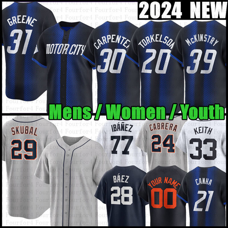 2024 City Connect Javier Baez Wenceel Perez Baseball Jersey Tarik Skubal Spencer Torkelson Riley Greene Zach McKinstry Kerry Carpenter Keith Miguel Cabrera