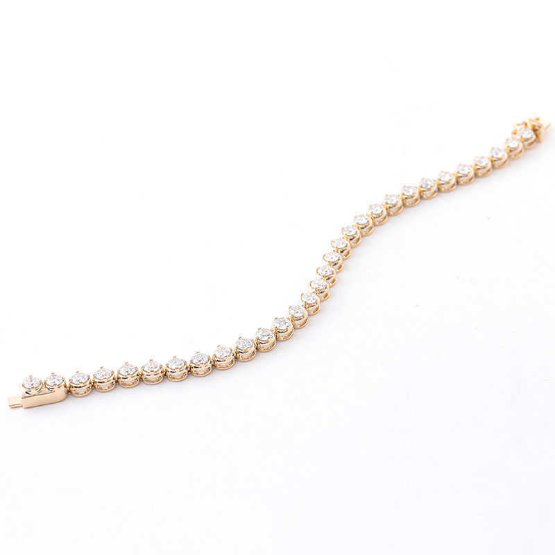 Moissanite Jewelry Custom Lab Grown Dia Tennis Bracelet Sier 10k 14k Gold Bezel Setting Chain Hot Sell
