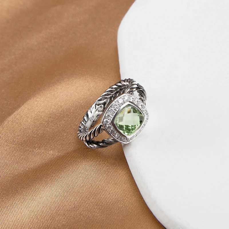 Jade Angel Copper Minimalist Ring 7mm Artificial Geometry Black Agate Zircon Fashion Design Womens Engagement Ring David Jewelry W240802