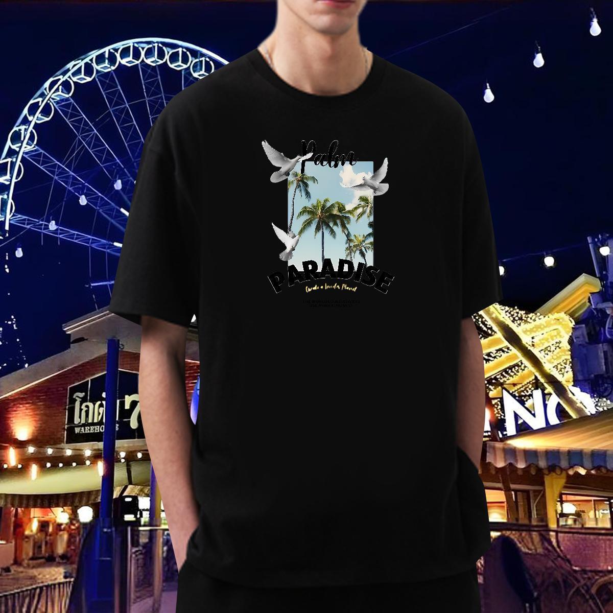 T Shirts Men 100% C… - image