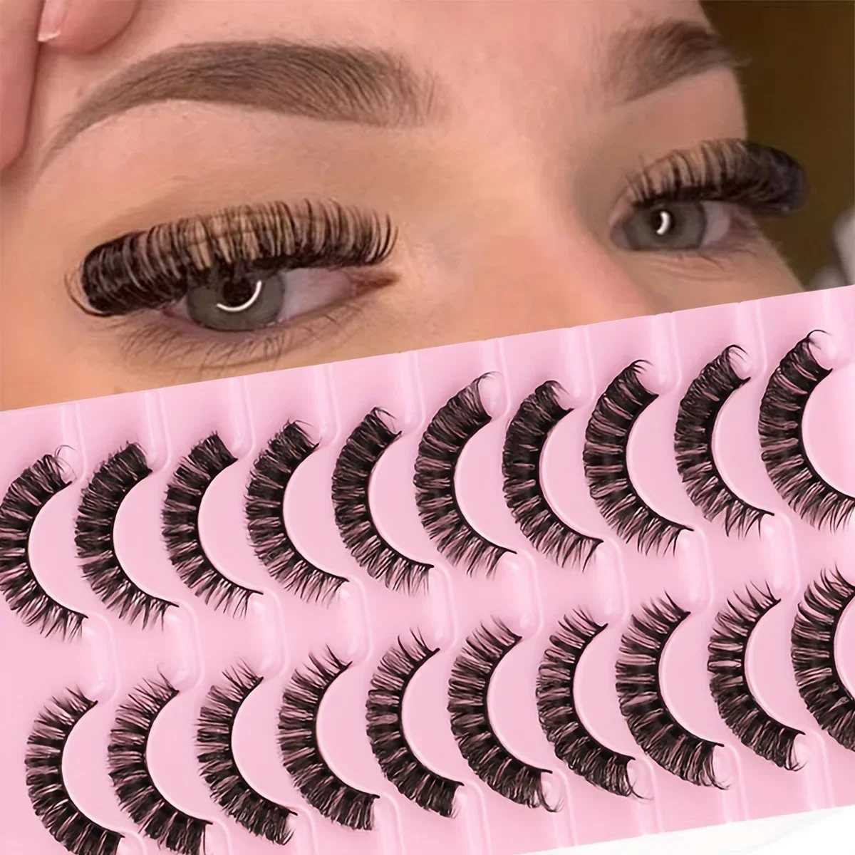 Lashes 10 Strip Pairs Russian DD Curl False Eyelashes Fluffy Wispy Faux Mink Lashes PackXJ24575