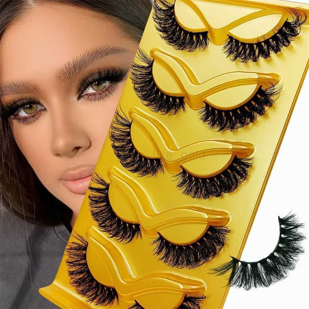 5 pairs of fake eyelashes cat eyes Wispy End Eye Elongated thick artificial mink fur fluffy short natural fake eyelashes W240803