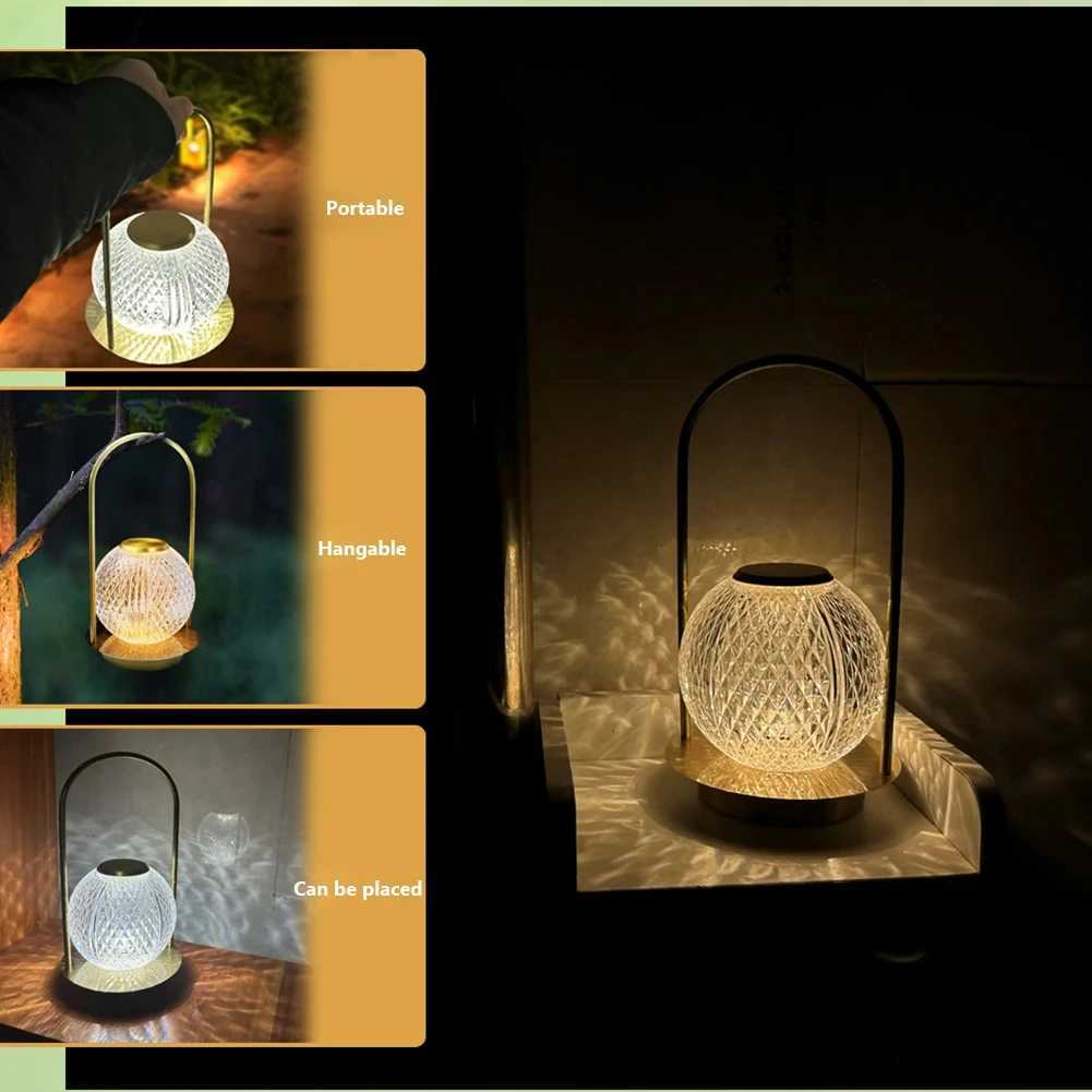 Touch Table Lamp Rechargeable Wireless Portable Bedroom Bedside Crystal Desk Lamp Night Light LED Decor Lights for Bar Coffee M251114