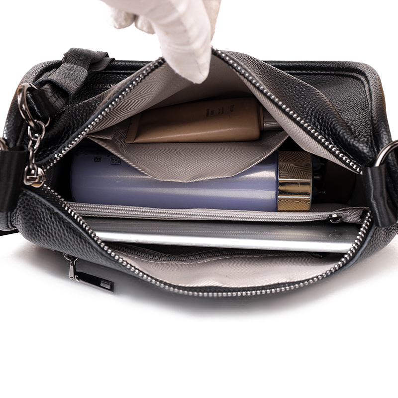 Fashion Solid Color Cowhide Women Shoulder Crossbody Bag Luxury Ladies Phone Bag And Purses Genuine Leather Handbag Women's Bags