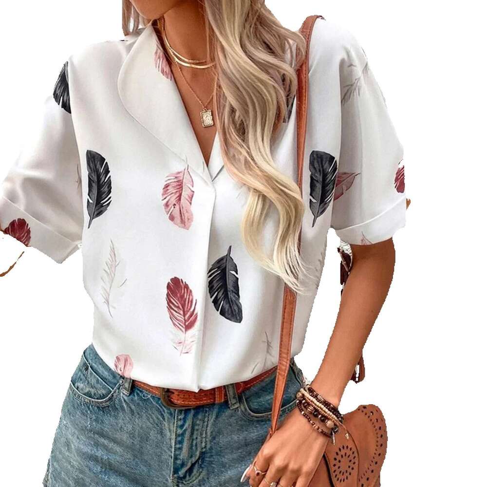 T Shirt New Merchandise Summer High Street Female Harajuku Print Vintage Bottoming Round Neck Collar Blouse Slim-fit Graphic T Shirts Solid Turtleneck