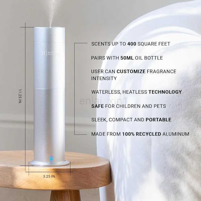 Hotel Collection Studio Scent Diffuser Waterless Cold-Air Diffusion Stylish Design 100% Recycled Aluminium Therapeutic Y240803