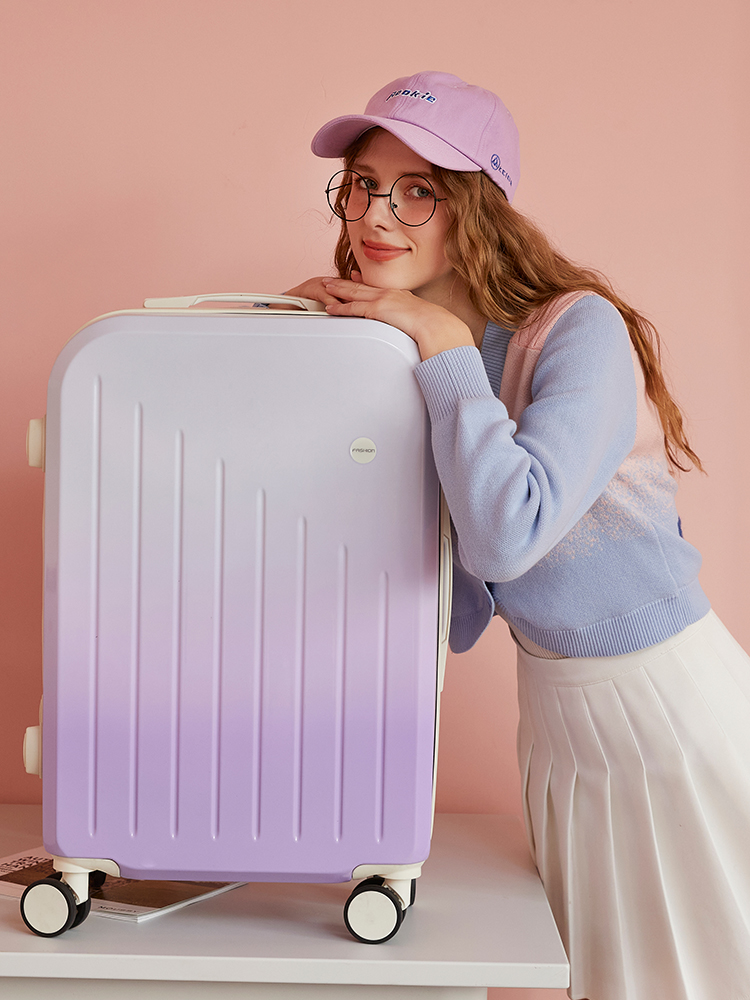 New 20‘’22/24/26/28 Inch Travel Suitcase on Wheels,Women Fashion Pink Purple Gradient Luggage Bag Carry on Trolley Luggage Case