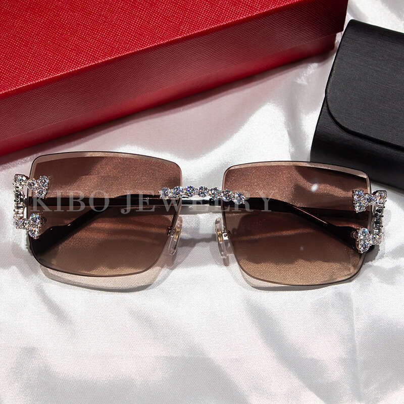 KIBO Coutom Jewelry Iced Out VVS 3mm Moissanite Sunglasses Mens Glasses