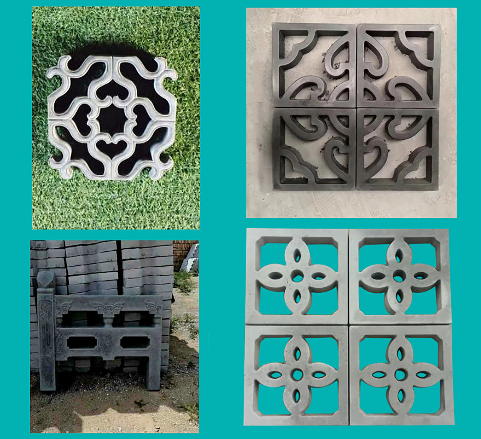 Cement Brick Mold Plastic Decorative Wall Window Mould Antique Garden Buildings Ornament Concrete Hollow Cement Brick Molding 240802