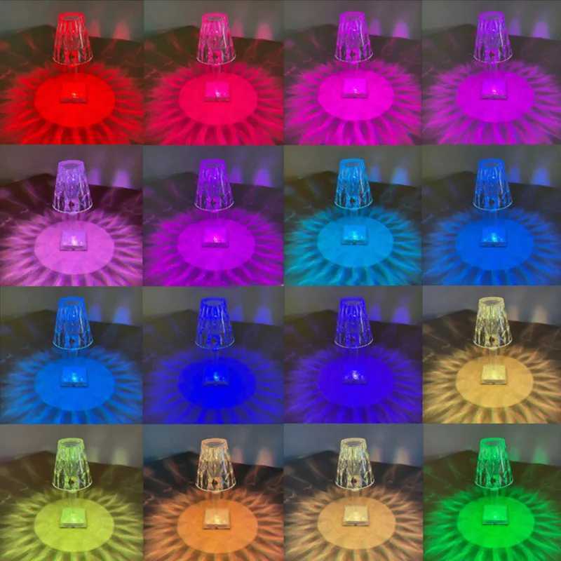Diamond Table Lamp Touch Sensor Remote Acrylic Desk Lamps LED Crystal Decoration Night Light For Bedroom Bedside Decor LightingKL240731