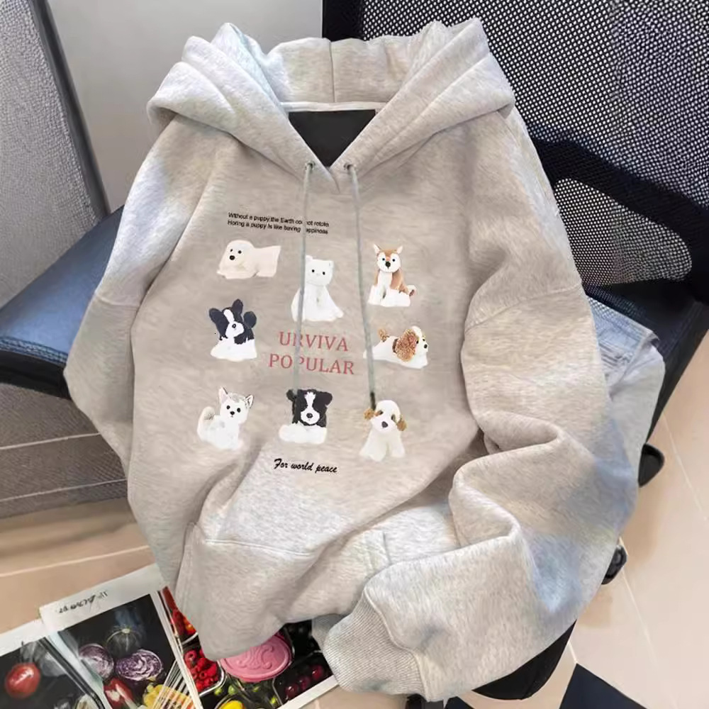 Cotton milk yellow apricot Chinese style round neck hoodie for women in autumn winter, thick short, with a creamy and fluffy top