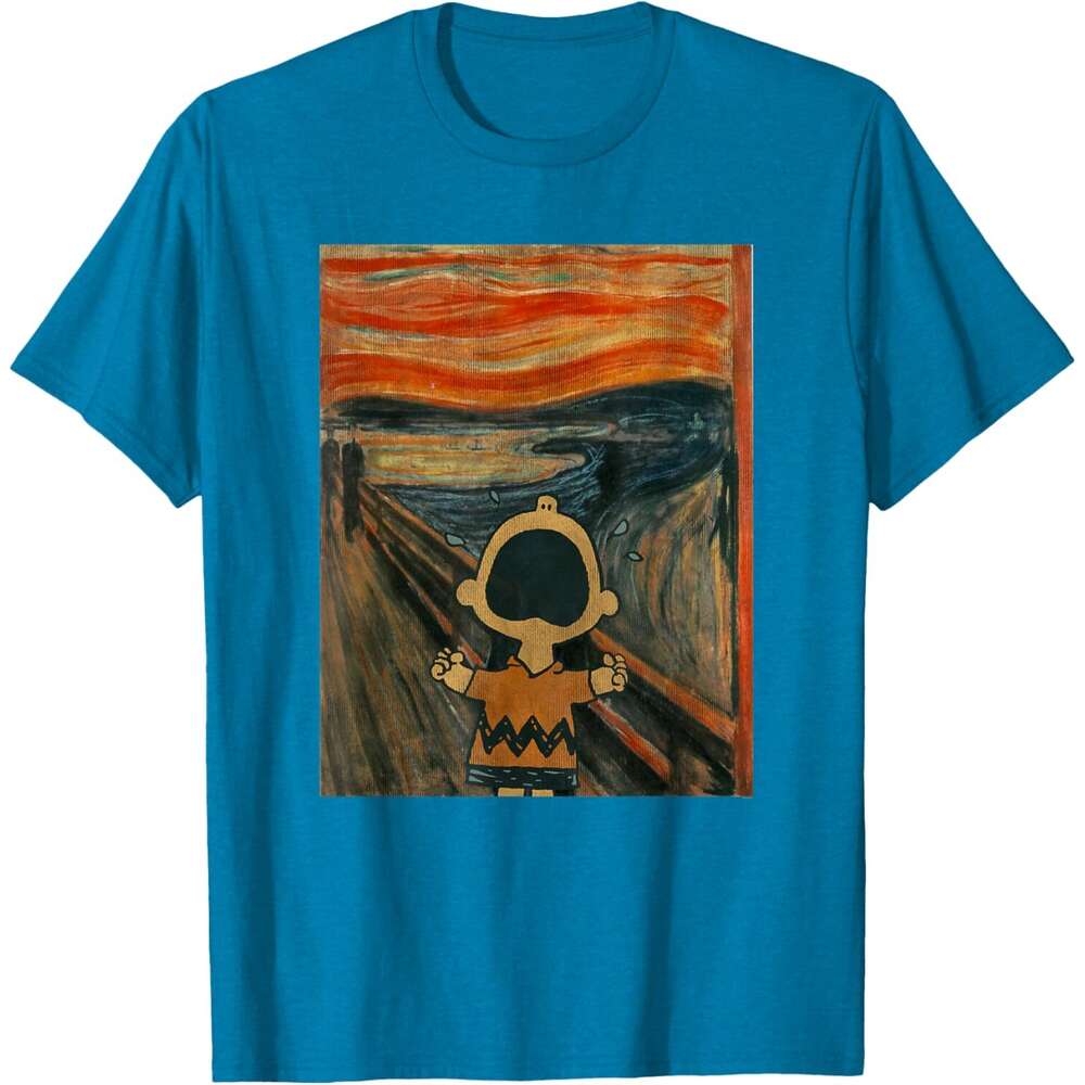 T shirt Mens Charlie Brown Scream Artsy T-Shirt shirts tshirt graphic tee Casual tops summer clothes Short sleeve Free shipping