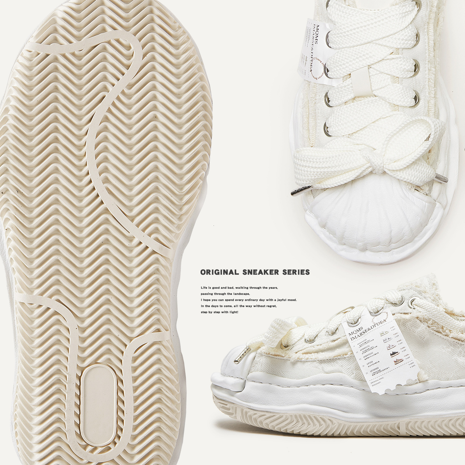 Ddmysports Deconstruction Of Shoe Shopping Ticket Series Dissolved Thick Soled White Trendy Board Shoes Men S And Women Outdoor