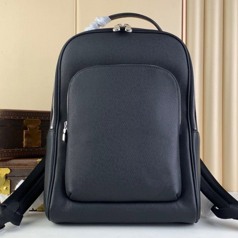 Designer Black Leather Medium Book Backpack Bag