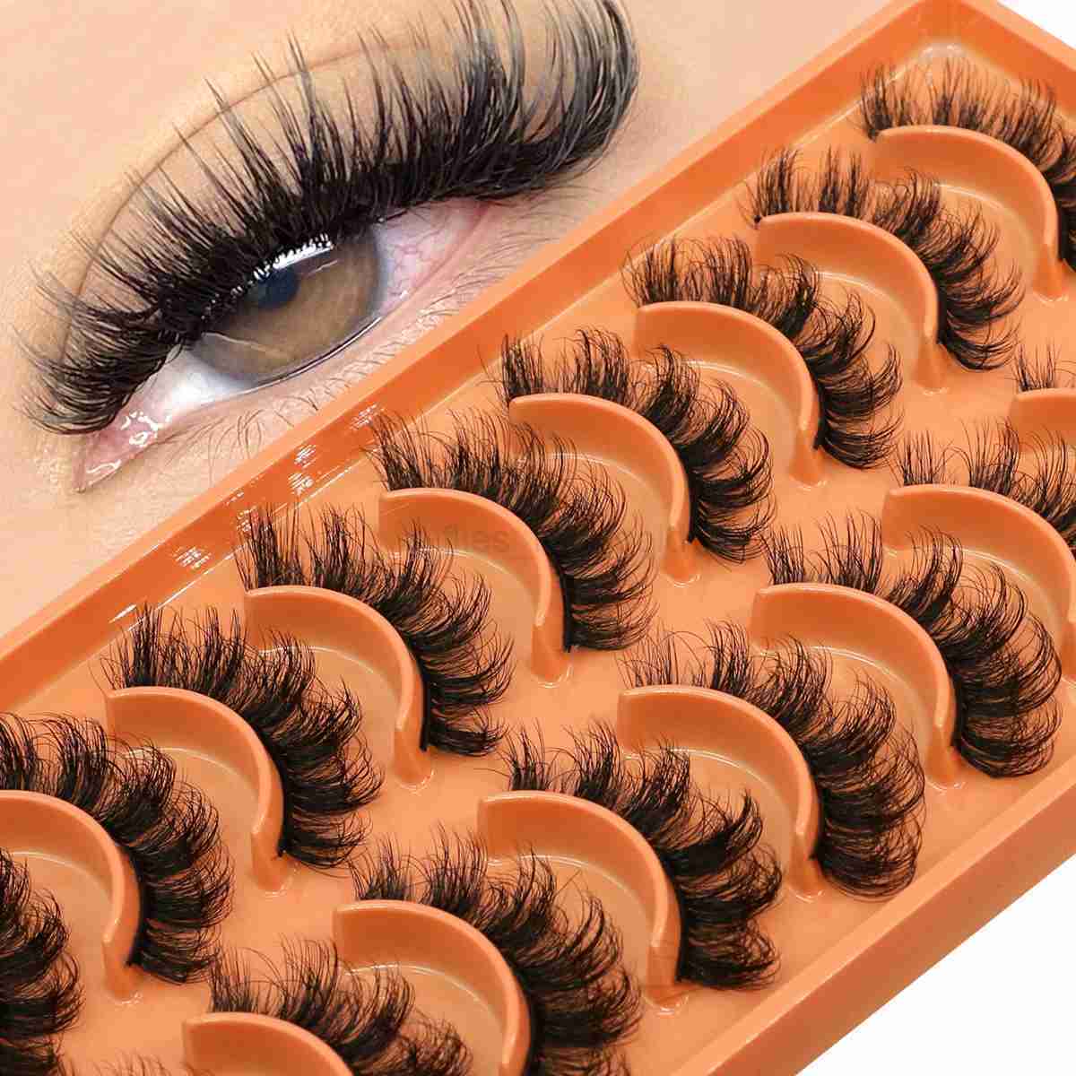 Groinneya Eyelash 3D False Eyelash Natural Appearance Curly Cat Eyelash 5/7/10 Paired Reusable Artificial Mink Eyelash Extended Makeup W240803