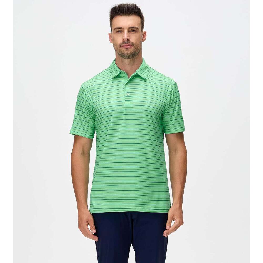 Mens Polo shirt Golf for Men Striped Dry Fit Performance Active Moisture Wicking Polos shirts tshirt Casual tops summer clothes Short sleeve