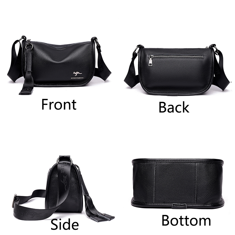 Fashion Solid Color Cowhide Women Shoulder Crossbody Bag Luxury Ladies Phone Bag And Purses Genuine Leather Handbag Women's Bags