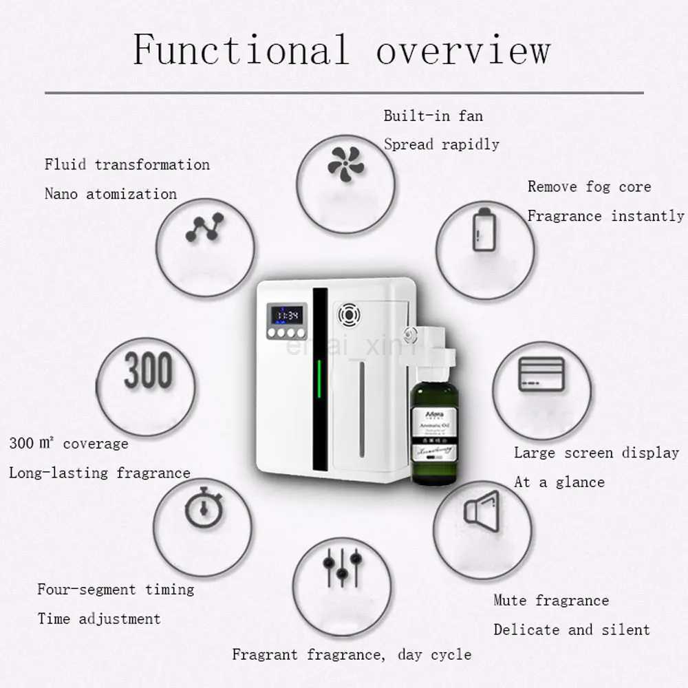 Scent Machine Aroma Diffuser Wall Mounted Hotel 160ML Aroma Diffuser With Fan Inside For Large Area Hotel Lobby Home Fragrance Y240803